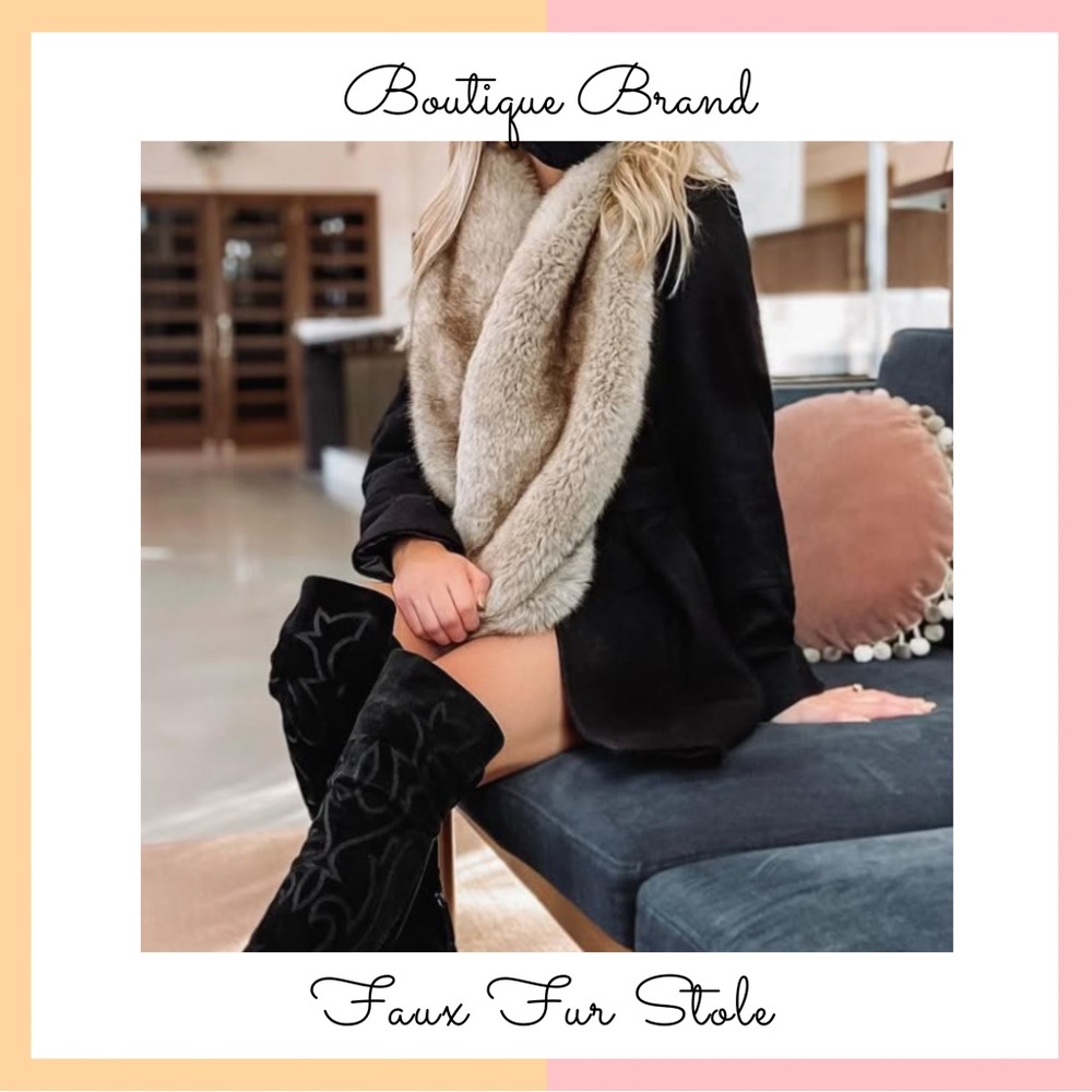 Faux Fur Stole for Wedding Guest or Brides